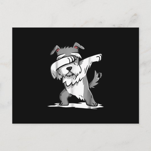 Schnauzer Cute Dabbing Funny Dab Dance Gift Briefkaart (Voorkant)