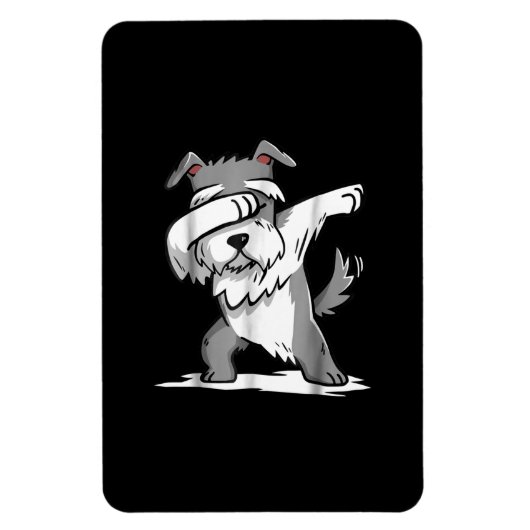 Schnauzer Cute Dabbing Funny Dab Dance Gift Magneet (Verticaal)