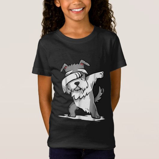 Schnauzer Cute Dabbing Funny Dab Dance Gift T-shirt (Voorkant)