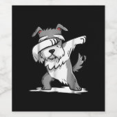 Schnauzer Cute Dabbing Funny Dab Dance Gift Wijn Etiket (Enkel label)