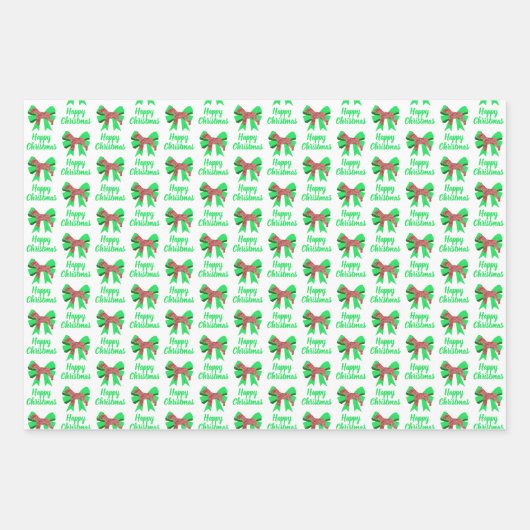 Schnauzer Cute Kerstmis Dog en Bow 3 Kleur Inpakpapier Vel (Voorkant 3)