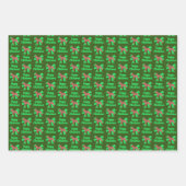 Schnauzer Cute Kerstmis Dog en Bow 3 Kleur Inpakpapier Vel (Voorkant 2)