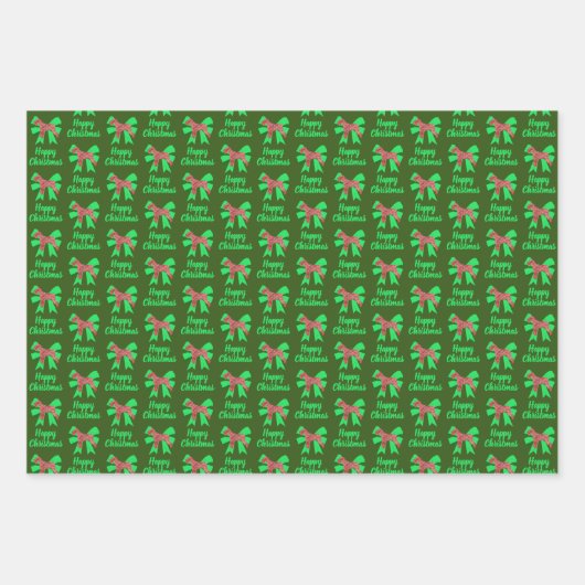 Schnauzer Cute Kerstmis Dog en Bow 3 Kleur Inpakpapier Vel (Voorkant 2)