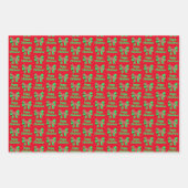 Schnauzer Cute Kerstmis Dog en Bow 3 Kleur Inpakpapier Vel (Voorkant)