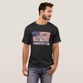 Schnauzer Dad American Flag 4 juli onafhankelijk T-shirt (Voorkant volledig)