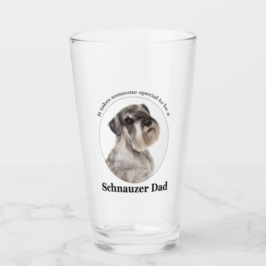 Schnauzer Dad Glass Tumbler (Voorkant)