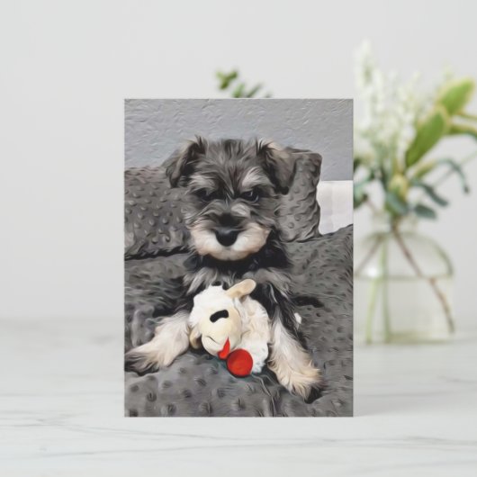 Schnauzer - Dank u - kaart (Staand voorkant)