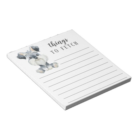 Schnauzer Dingen naar Fetch Notitieblok (Schuin)