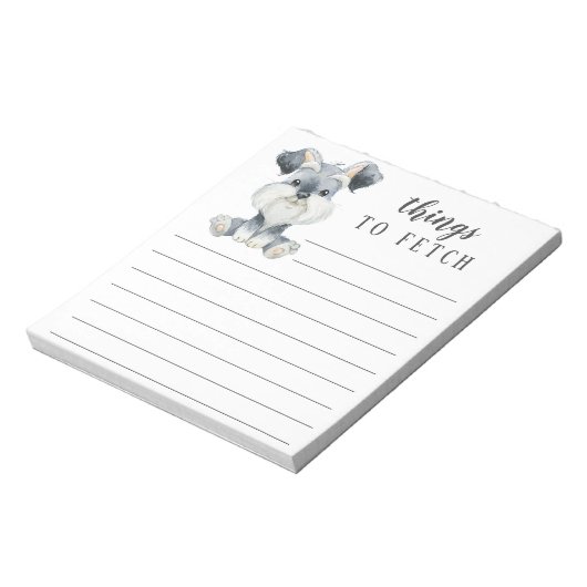 Schnauzer Dingen naar Fetch Notitieblok (Linkerzijde)