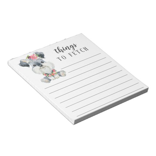 Schnauzer Dingen naar Fetch Notitieblok (Schuin)