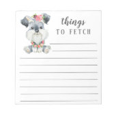 Schnauzer Dingen naar Fetch Notitieblok (Voorkant)