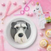 Schnauzer Dog 3D geïnspireerd Papieren Bordje (Feest)