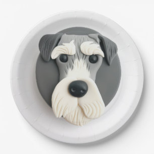 Schnauzer Dog 3D geïnspireerd Papieren Bordje
