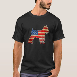  Schnauzer Dog Amerikaanse vlag op 4 juli T-shirt