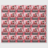 Schnauzer Dog Auto met hart Valentijnse Cadeaupapier (Vlak)