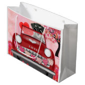 Schnauzer Dog Auto met hart Valentijnse Groot Cadeauzakje (Voorkant Gekanteld)