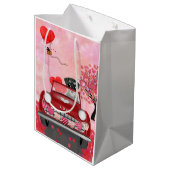 Schnauzer Dog Auto met hart Valentijnse Medium Cadeauzakje (Achterkant Gekanteld)