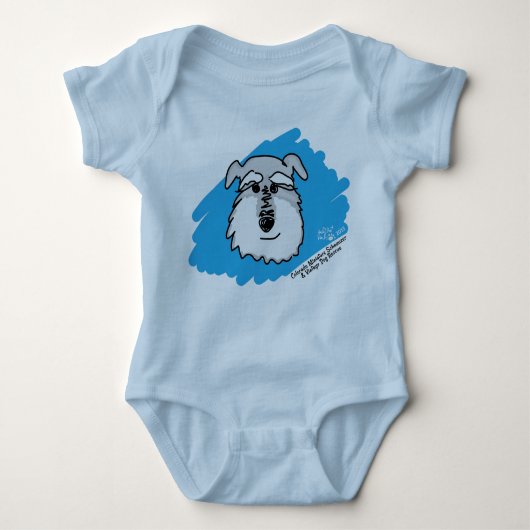 Schnauzer Dog - Baby Body Suit (Custom Colors) Romper (Voorkant)