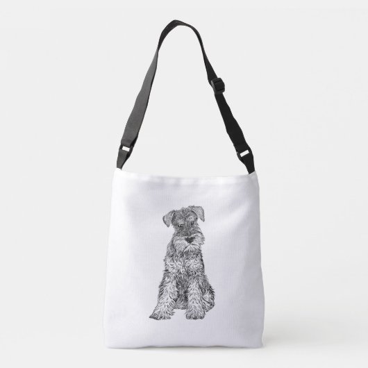 Schnauzer Dog Bag, dubbelzijdig Crossbody Tas (Achterkant)