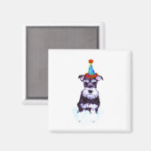 Schnauzer Dog Birthday Magneet (Voorkant / Achterkant)