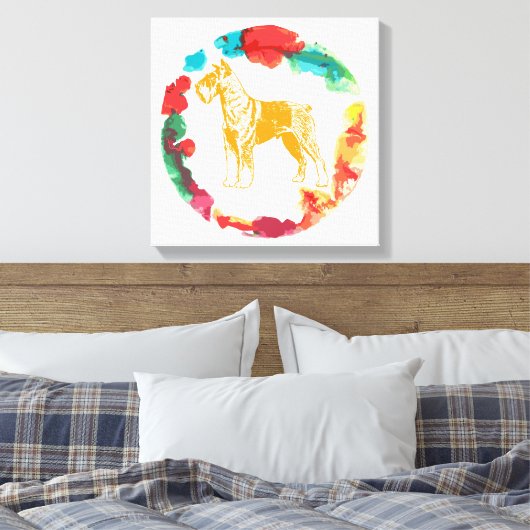 Schnauzer dog canvas afdruk (Insitu (Slaapkamer))