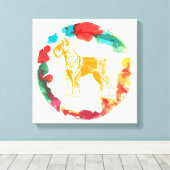 Schnauzer dog canvas afdruk (Insitu (Houten vloer))