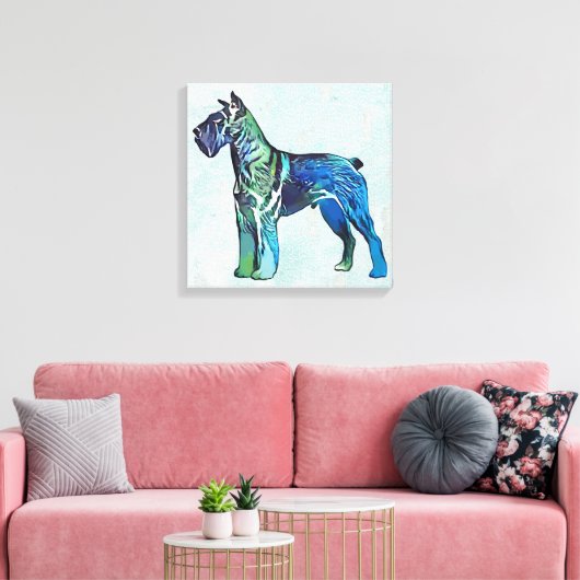 Schnauzer dog canvas afdruk (Insitu (Woonkamer))