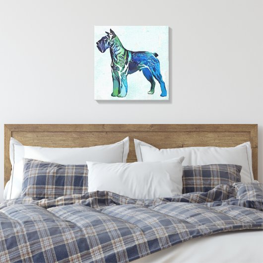 Schnauzer dog canvas afdruk (Insitu (Slaapkamer))