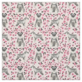schnauzer dog cherry blosesroze stof (Swatch)