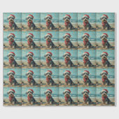 Schnauzer Dog Christmas  Beach Cadeaupapier (Vlak)