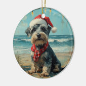 Schnauzer Dog Christmas  Beach Keramisch Ornament (Links)