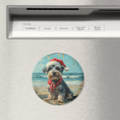 Schnauzer Dog Christmas  Beach Magneet (Insitu (Vaatwasser))
