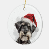 Schnauzer Dog Christmas Personalized Keramisch Ornament (Links)