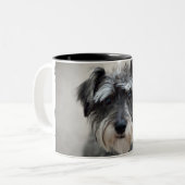 Schnauzer Dog Coffee Cup Tweekleurige Koffiemok (Voorkant links)
