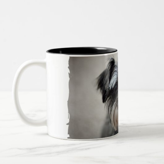 Schnauzer Dog Coffee Cup Tweekleurige Koffiemok (Links)