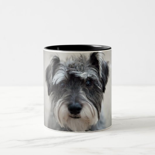 Schnauzer Dog Coffee Cup Tweekleurige Koffiemok (Center)