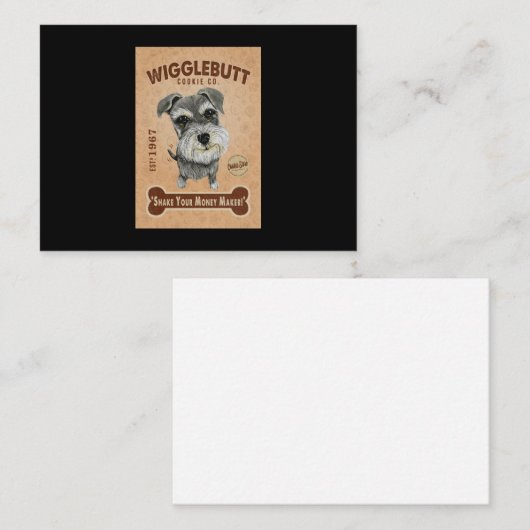 Schnauzer Dog Cookie Notitiekaartje (Voorkant / Achterkant)