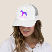 Schnauzer Dog Cute Pink & Blue Silhouette Trucker Pet (In situ)