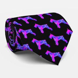 Schnauzer Dog Cute Pink Silhouette Black Neck Stropdas