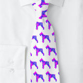Schnauzer Dog Cute Pink Silhouette White Neck Stropdas