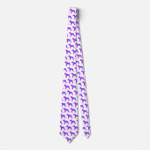 Schnauzer Dog Cute Pink Silhouette White Neck Stropdas (Voorkant)