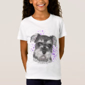 Schnauzer Dog Drawing T-shirt (Voorkant)