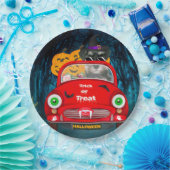 schnauzer Dog Driving Car Scary Halloween Papieren Bordje (Feest)