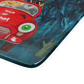 schnauzer Dog Driving Car Scary Halloween Snijplank (Hoek)