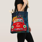schnauzer Dog Driving Car Scary Halloween Tote Bag (Dichtbij)