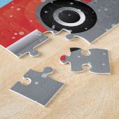 Schnauzer Dog Driving Kerstmis Legpuzzel (Zijkant)