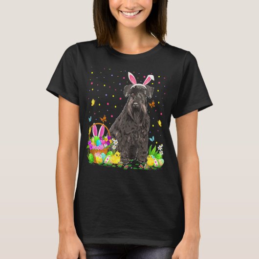 Schnauzer Dog Easter Egg Hunting Schnauzer Easter T-shirt (Voorkant)