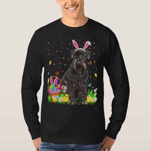 Schnauzer Dog Easter Egg Hunting Schnauzer Easter T-shirt (Voorkant)