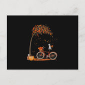 Schnauzer Dog en Pomkins Bicycle Leaf Aankondigingskaart (Voorkant)