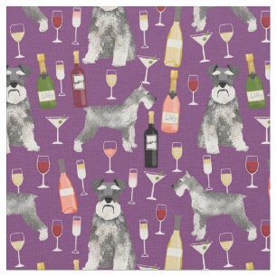 Schnauzer dog en wine paars stof